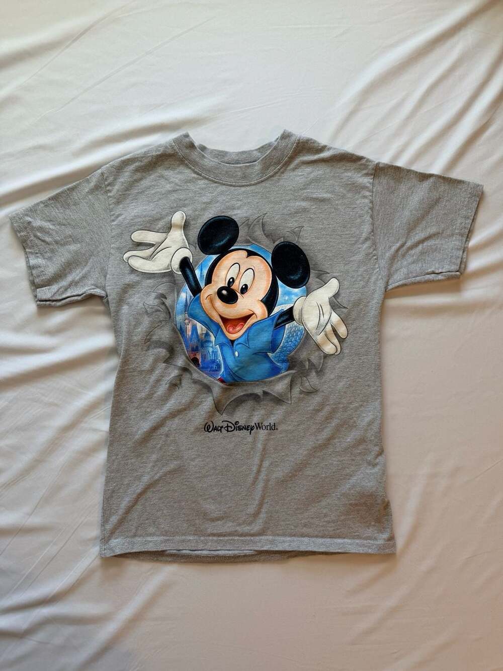 Disney Parks Kids Tee Shirt Printed front and back Mickey Mouse WDW Size M